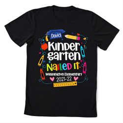custom name kindergarten graduation shirt, personalized 2022 kindergarten graduate shirt, kinder graduation, gift for ki