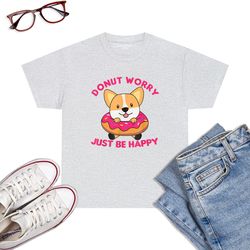 cute corgi funny animals in donut sweet pastry dogs t-shirt