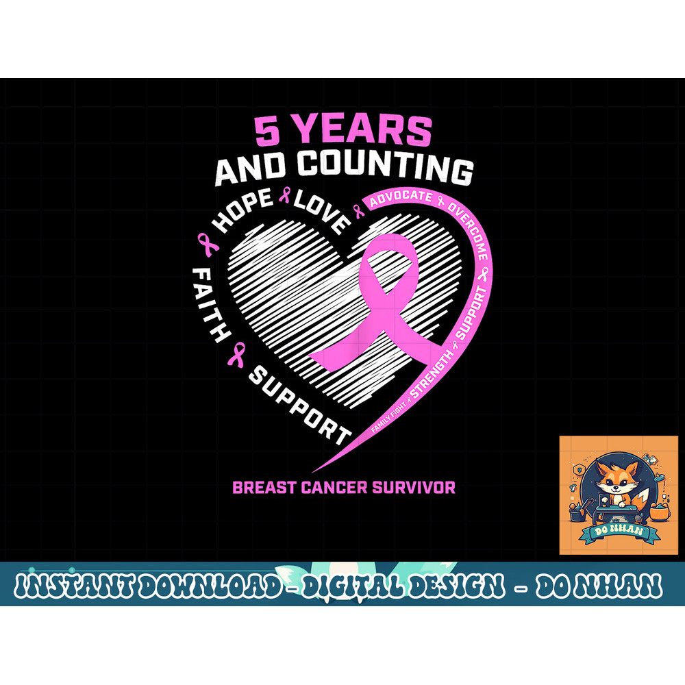 5 Year Breast Cancer Survivor Shirt 5 Years Cancer Free T-Shirt copy.jpg