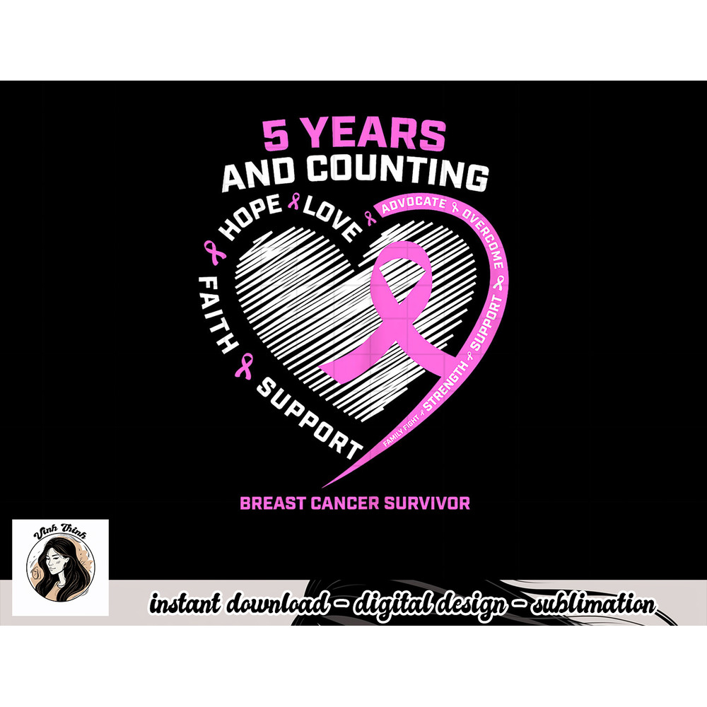 5 Year Breast Cancer Survivor Shirt 5 Years Cancer Free T-Shirt copy.jpg