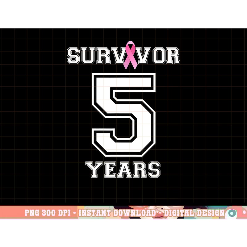 5 Years Breast Cancer Survivor Gifts For Women Pink Ribbon T-Shirt copy.jpg