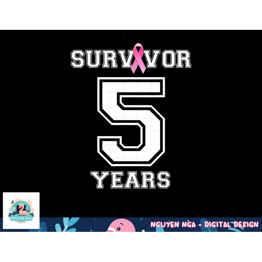 5 Years Breast Cancer Survivor Gifts For Women Pink Ribbon T-Shirt copy.jpg