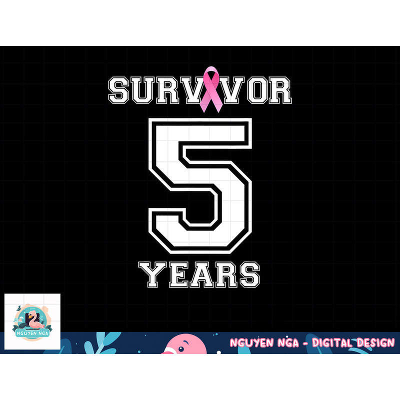 5 Years Breast Cancer Survivor Gifts For Women Pink Ribbon T-Shirt copy.jpg