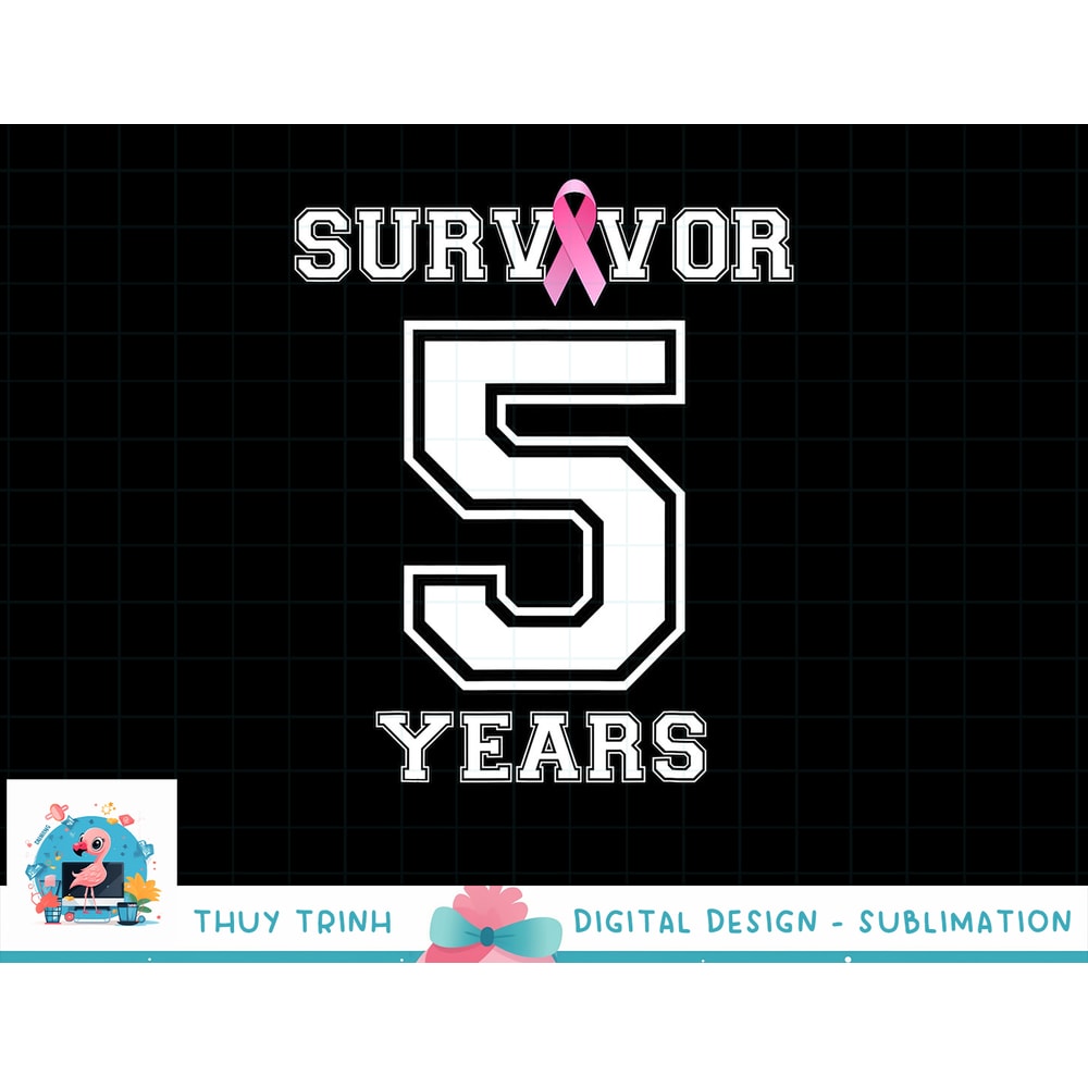 5 Years Breast Cancer Survivor Gifts For Women Pink Ribbon T-Shirt copy.jpg