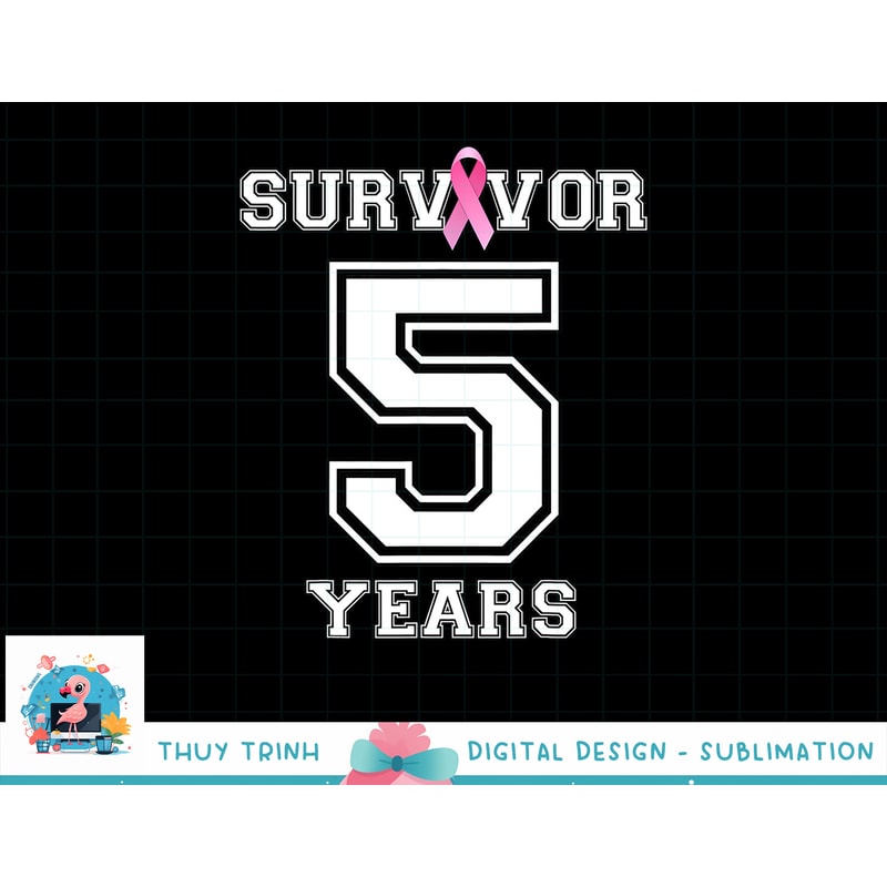 5 Years Breast Cancer Survivor Gifts For Women Pink Ribbon T-Shirt copy.jpg