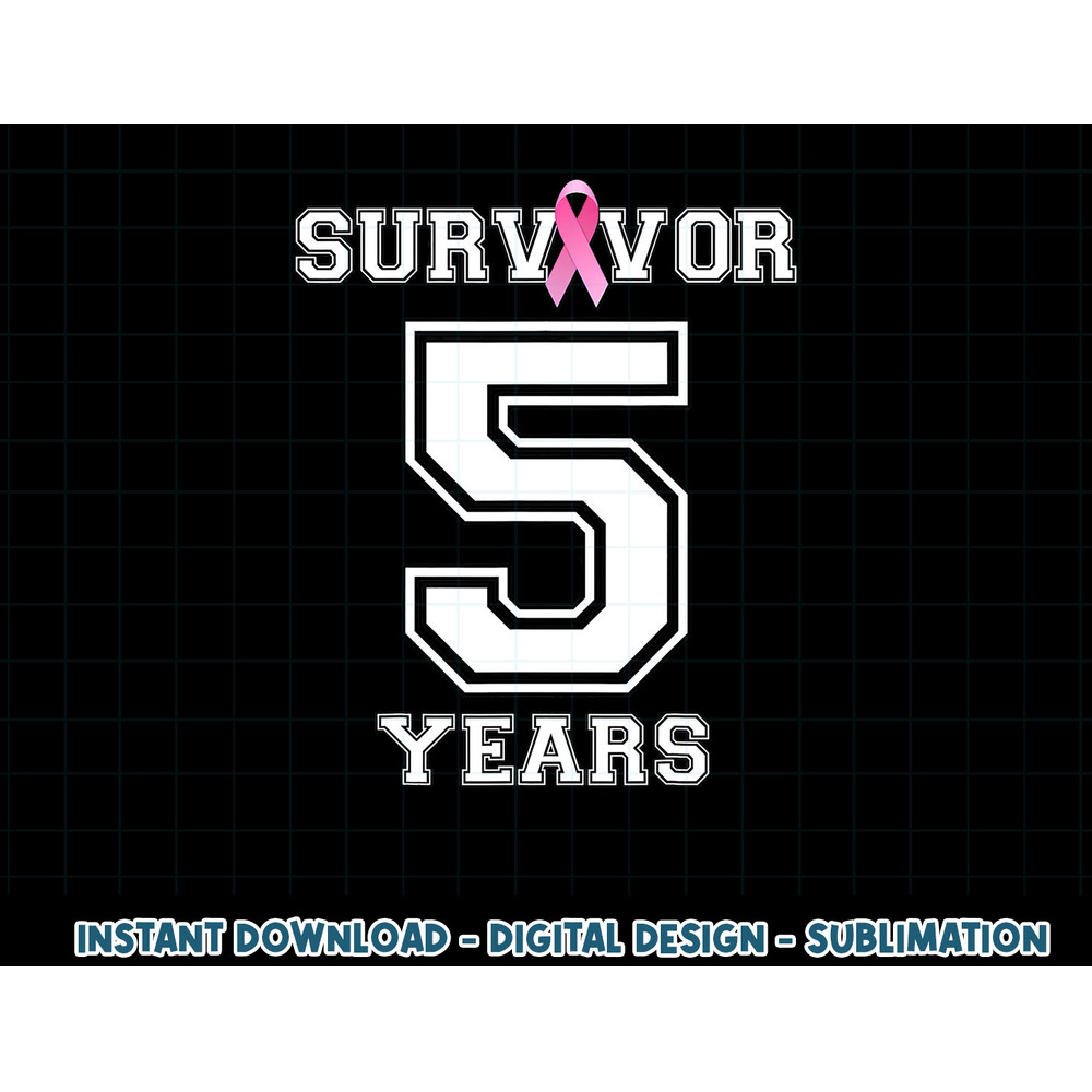 5 Years Breast Cancer Survivor Gifts For Women Pink Ribbon T-Shirt copy.jpg