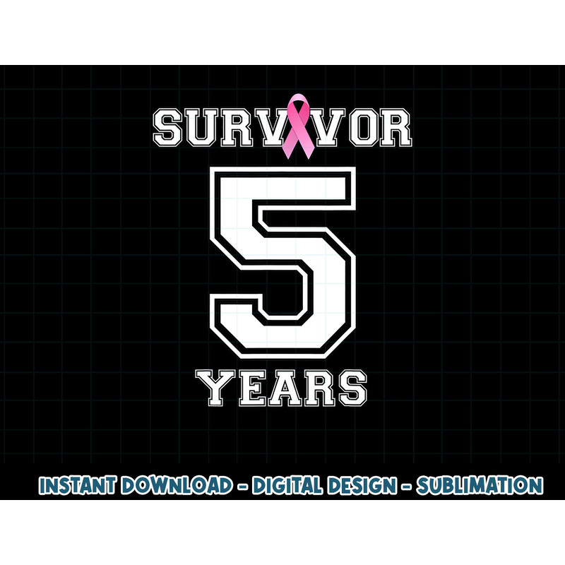 5 Years Breast Cancer Survivor Gifts For Women Pink Ribbon T-Shirt copy.jpg