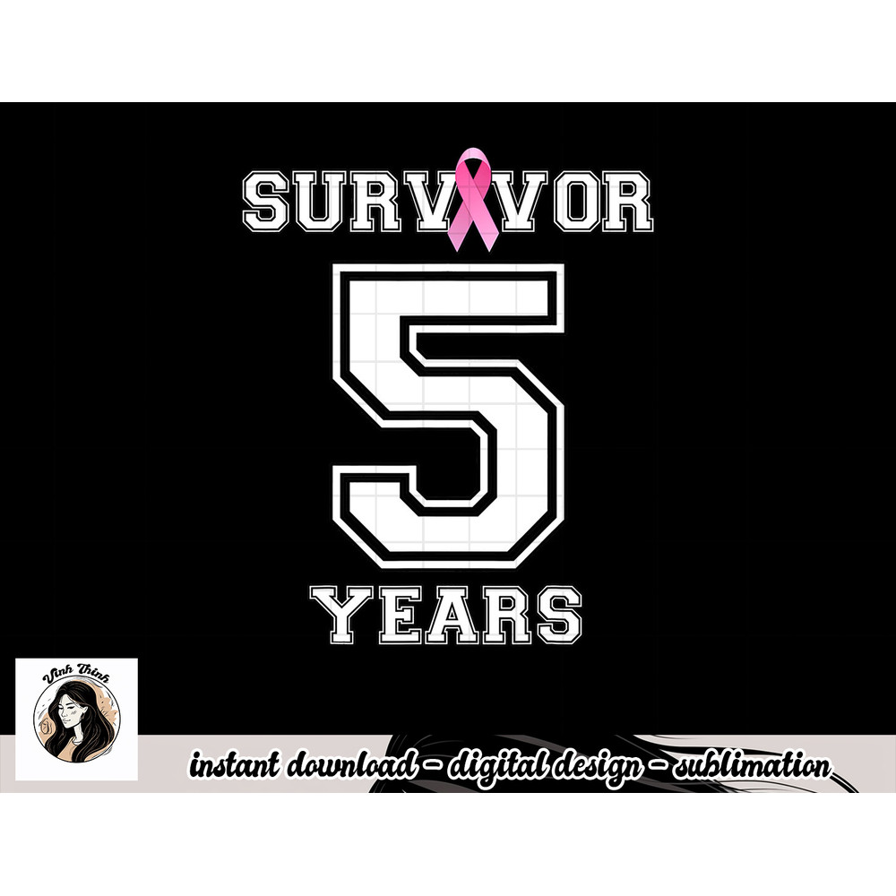 5 Years Breast Cancer Survivor Gifts For Women Pink Ribbon T-Shirt copy.jpg