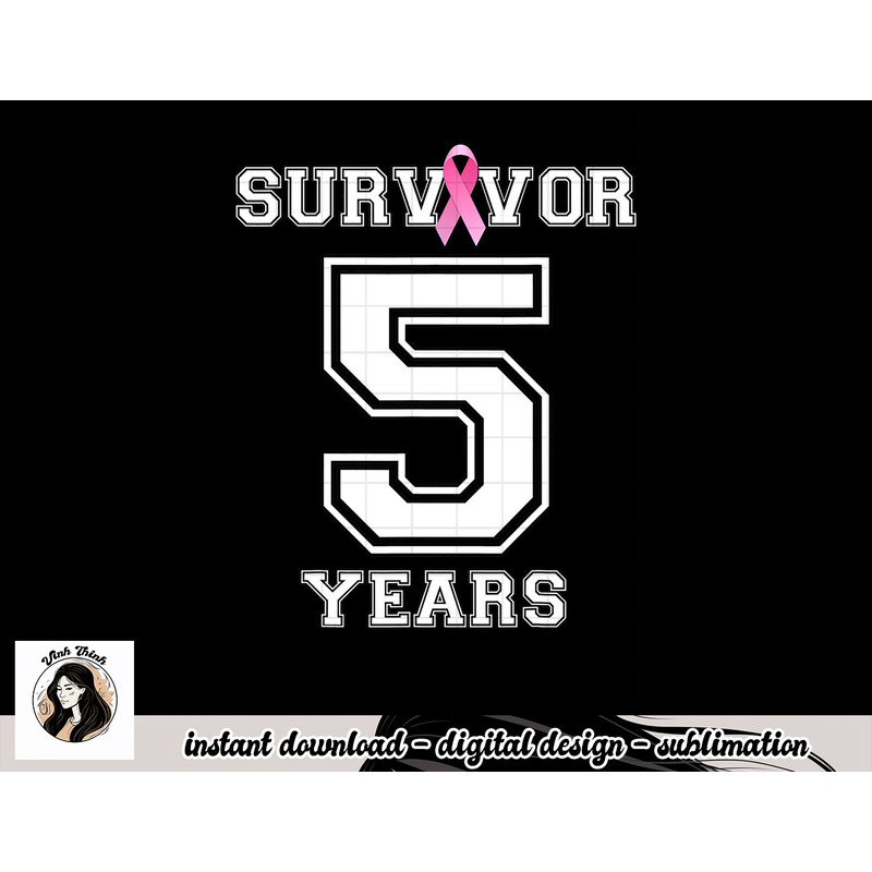 5 Years Breast Cancer Survivor Gifts For Women Pink Ribbon T-Shirt copy.jpg