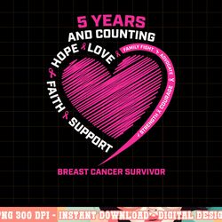 5 years cancer free gifts women pink breast cancer survivor t-shirt copy