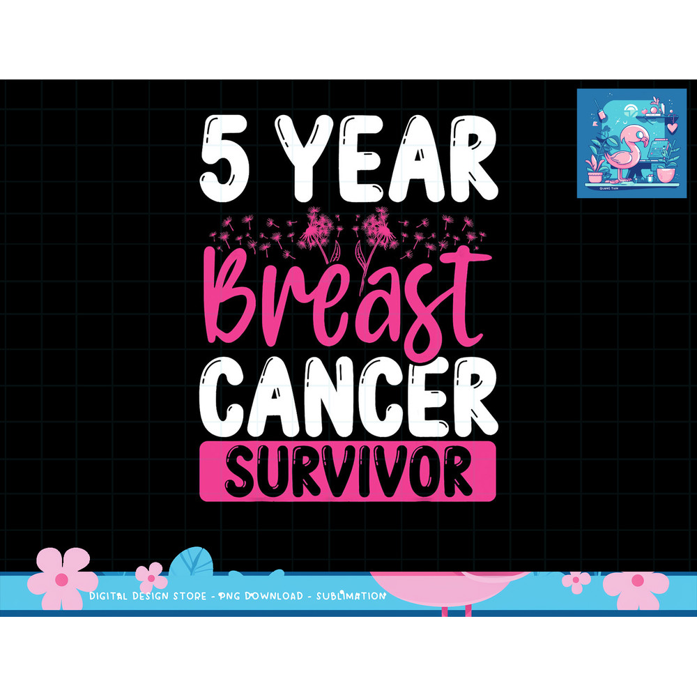 5 Years Cancer Survivor Breast Cancer Awareness Awesome Tee T-Shirt copy.jpg