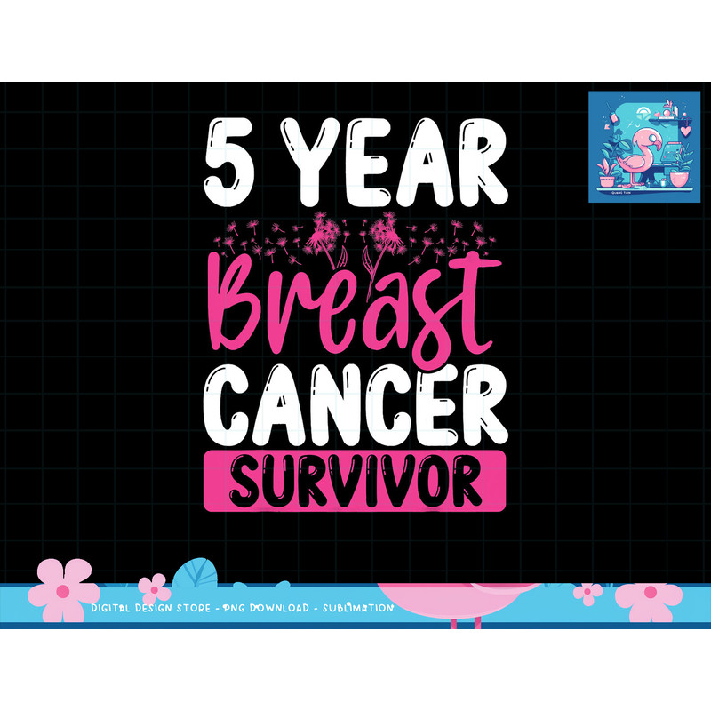 5 Years Cancer Survivor Breast Cancer Awareness Awesome Tee T-Shirt copy.jpg