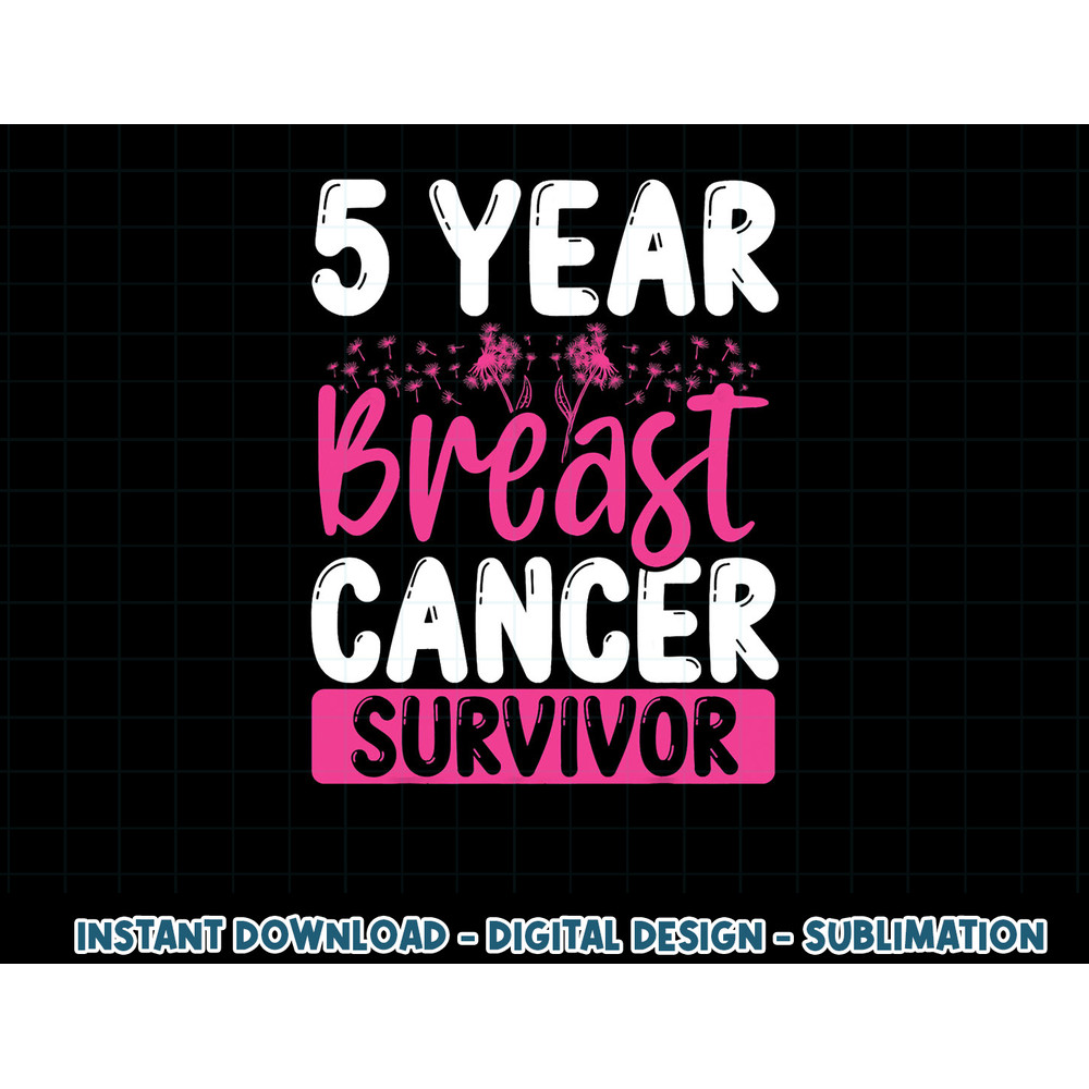 5 Years Cancer Survivor Breast Cancer Awareness Awesome Tee T-Shirt copy.jpg