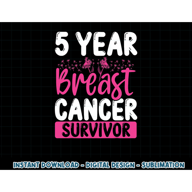 5 Years Cancer Survivor Breast Cancer Awareness Awesome Tee T-Shirt copy.jpg
