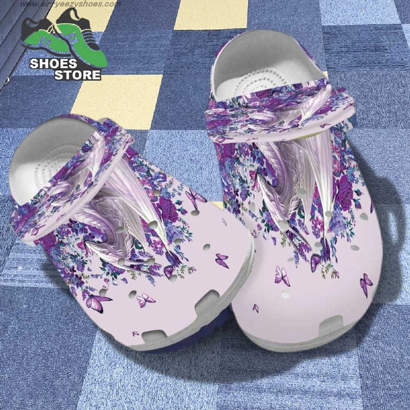 Beautiful Dragon With Purple Flower Mother Crocs Shoes.jpg