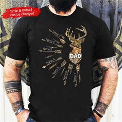 personalized hunting dad grandpa shirt, dad with kids names, father day shirt, customized dad hunting tshirt, deer hunti