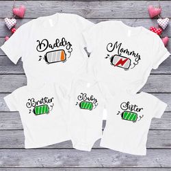 family shirt, family battery shirts, battery family tshirts, family battery matching shirt, funny family shirt, custom f