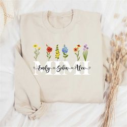 personalized mimi shirt, kids names shirt, mother's day gift, personalized mom shirt, grandma shirt, grandkids name shir