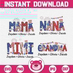custom name american mimi 4th of july png, grandma mama nana life png, american flag matching family sublimation