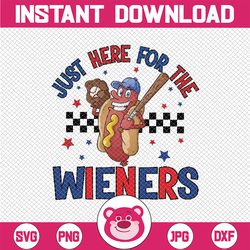 hot dog i'm just here for the wieners 4th of july png, funny hot dog 4th of july, independence day png, digital download