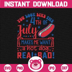 you look like 4th of july makes me want a hot dog real bad svg, fourth of july hot dog svg, independence day png