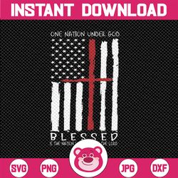 patriotic ch-ris-tian blessed one nation under g-od 4th of july png, retro america flag png, independence day png