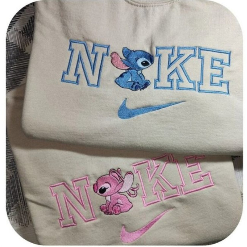 Stitch X Angel Custom Embroidered Sweatshirt Couple Embroidery.jpg