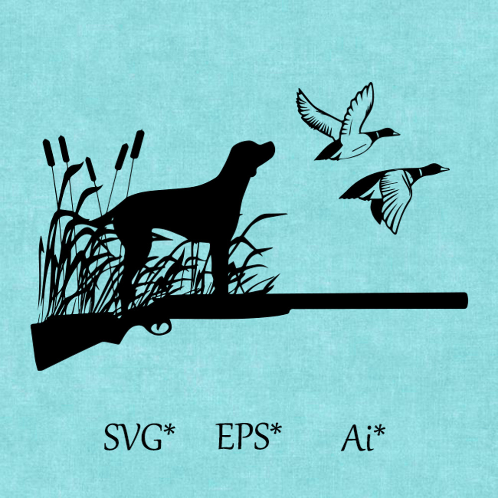 Dog Hunter SVG Dog With A Gun Wild Duck Hunting Game Hunting Fishing SVG EPS AI