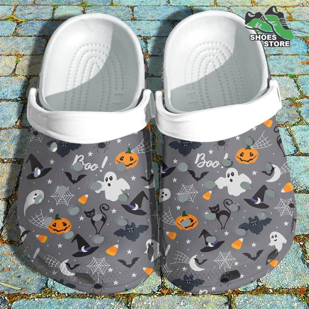 Boo Night Dream Sticker Crocs Shoes Clogs For Niece Cute Witch Party Sticker Crocs Shoes.jpg