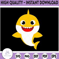 baby shark svg, cricut cut files, shark family doo doo doo vector eps, silhouette dxf, design for tsvg , clothes, baby