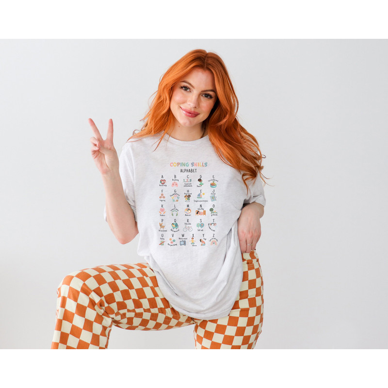 Coping Skill Alphabet Shirt, School Counselor Shirt, Mental Health Matters, Occupational Therapy Shirt, Psychologist Shirt, Positivity Shirt - 3.jpg