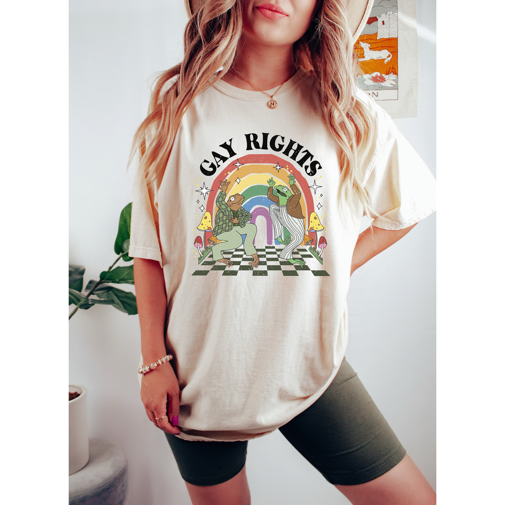 Frog and Toad Gay Rights Shirt, Rainbow Colors Frog Pride Shirt, Groovy Pride Shirt, LGBTQ+ Gifts, Love Is Love Shirt, Gay Frog Shirt, Trans - 1.jpg