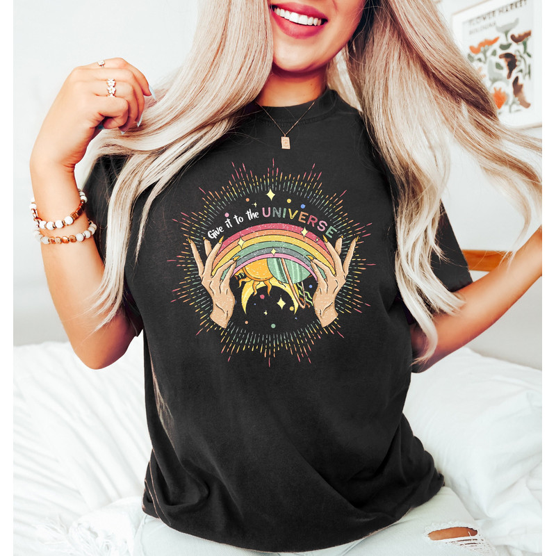 Give It To The Universe, Celestial Gay Shirt, Mystical Lesbian Shirt, Rainbow Color Pride Shirt, Gay Universe Tee, Gift For Gay, Pride Month - 1.jpg