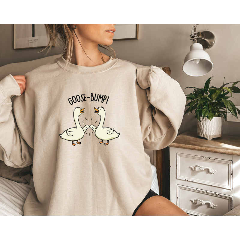 Goose Sweatshirt, Goose Animal shirt, Comfort Retro Goose Shirt, Personalized Gifts, Silly Goose Shirt, Goose Bumps Shirt, Boho Cool Sweater - 3.jpg