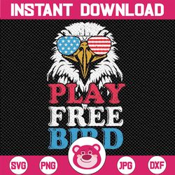 4th of july american flag bald eagle mullet play free bird svg, american eagle svg, independence day png, digital