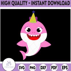 sister shark birthday svg, cricut cut files, shark family doo doo doo vector eps, silhouette dxf, design for tsvg
