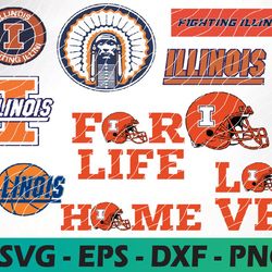 illinois fighting svg, illinois fighting logo,n c aa team, n c aa logo bundle, college football, college basketball