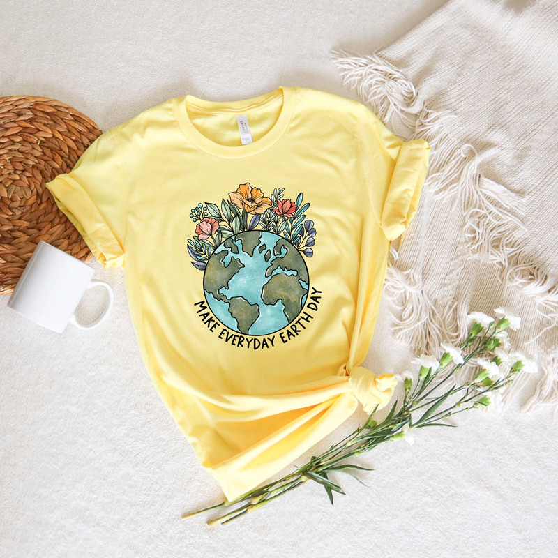 Make Everyday Earth Day,Earth Day Shirt,Earth Awareness Shirt,Environmental Sweatshirt,Floral Earth,Save The Earth,Unisex Boho Graphic Shirt - 3.jpg