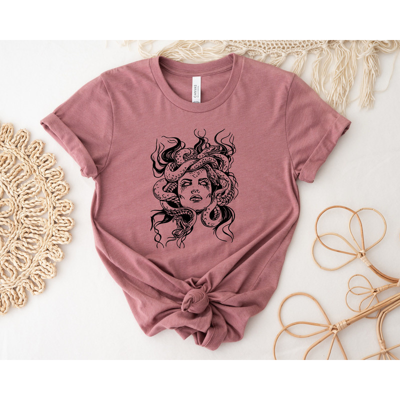 Medusa Snake Face,Goddess Medusa Shirt,Greek Mythology Shirt,Snakes Head Witch Shirts,Mythology Shirts,Witchy Woman Tshirt,Cute Gift For Her - 1.jpg