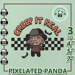 horror movie embroidery, halloween embroidery, creep it real embroidery, retro halloween embroidery, horror movie charac