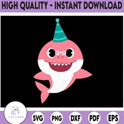 grandma birthday shark svg, cricut cut files, shark family doo doo doo vector eps, silhouette dxf, design for tsvg