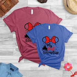 cool disneyland shirts ,minnie mickey trip ,first disney world vacation tshirt,disney kids, my first disney trip shirt,