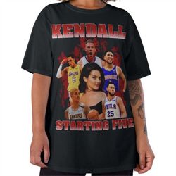 kendall jenner tshirt, kendall jenner starting five tshirt, kardashian tee, kendall tshirt, kendall nba tee, kendall boy