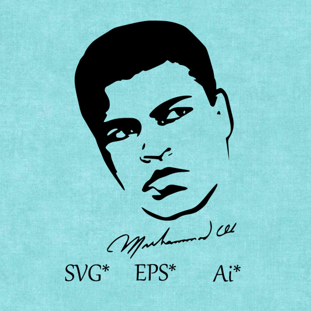 Muhammad Ali The Great American Boxer SVG World Champion World Boxing Boxer Of The Year Portrait Digital SVG EPS AI