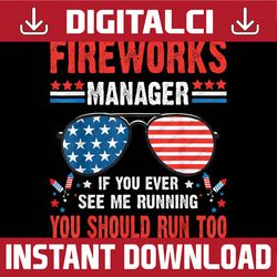 fireworks director run funny fourth of july 4th png, fireworks manager sunglasses png, independence day png, digital
