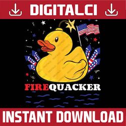 Firecracker Duck 4th of July Patriotic Day USA Flag Funny Png, 4th Of July Duck Png, Independence Day Png, Digital
