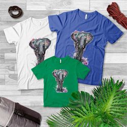 summer shirt, birthday gift, shirt for women, shirt for elephant lover cute shirt, floral elephant shirt, boho shirt for