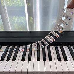 Piano Notes Guide Removable Piano Keyboard Note Labels For Learning 88-Key Full Size Made Of Silicone Reusable