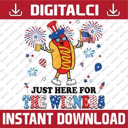 funny i'm just here for the wieners 4th of july usa png, usa flag hot dog png, independence day png, digital download