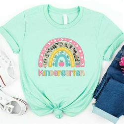 kindergarten teacher shirt, kinder teacher shirt, hello kindergarten shirt, cute kindergarten shirt, kindergarten rainbo